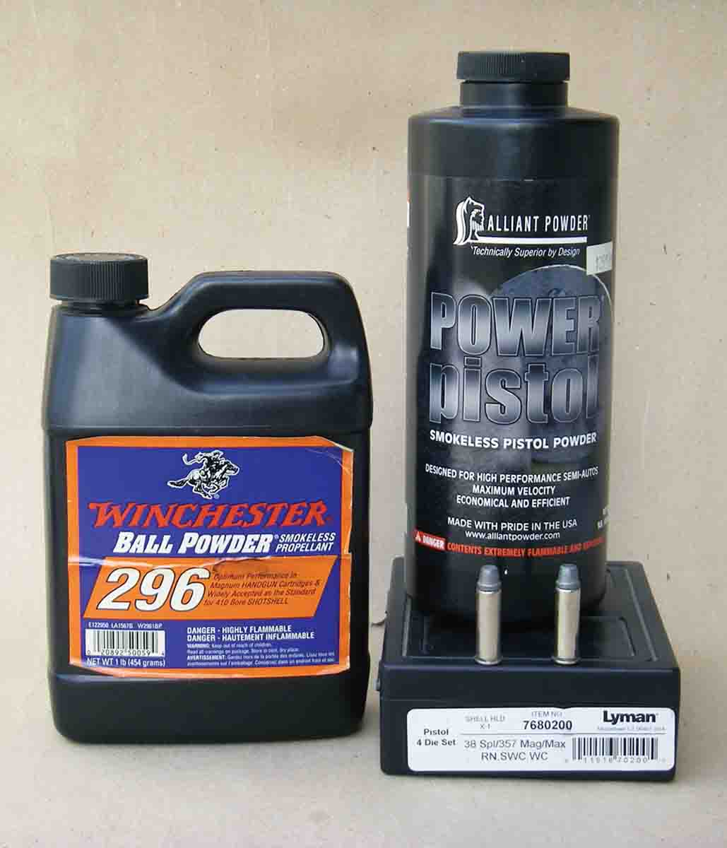 Winchester 296 Ball powder is not suitable for loading standard pressure or +P .38 Special ammunition and can even result in  dangerous loads. Powders with a similar burn rate as Alliant Power Pistol are much better choices.